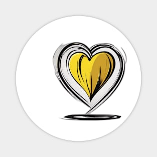 Golden Heart Love Emblem No. 695 Magnet